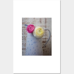 White French pitcher With Ranunculus Posters and Art